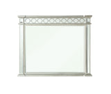 Beveled Edge Silver Synthetic Wood Wall Mirror - Omega Lifestyles