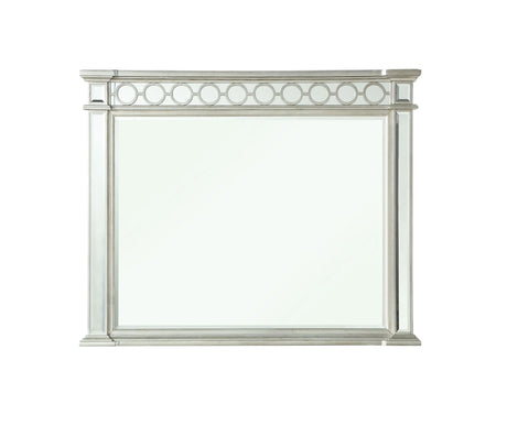 Beveled Edge Silver Synthetic Wood Wall Mirror - Omega Lifestyles
