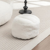 Faux Fur High Density Foam Bean Bag Chair With Footstool - Omega Lifestyles