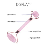 Pink Resin Jade Roller And Gua Sha Facial Massage Set - Omega Lifestyles