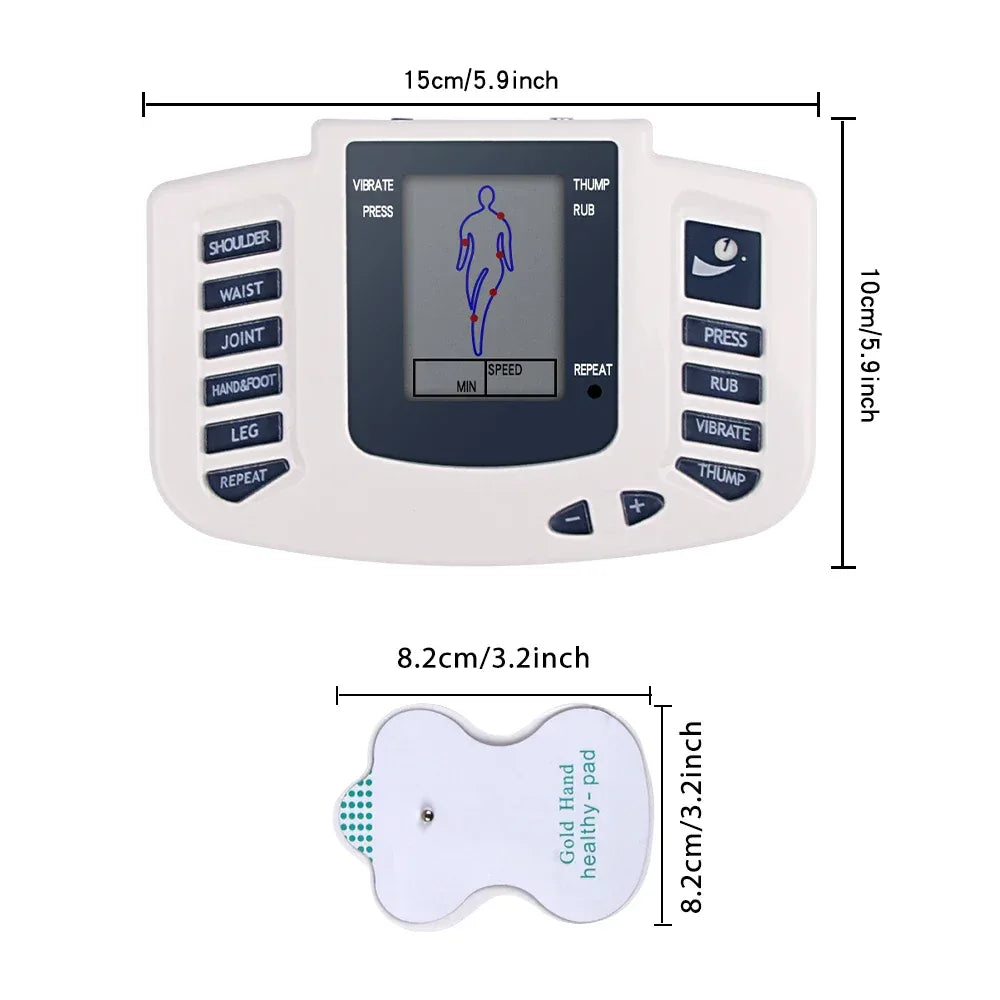 Digital EMS Muscle Stimulator TENS Full Body Massager - Omega Lifestyles