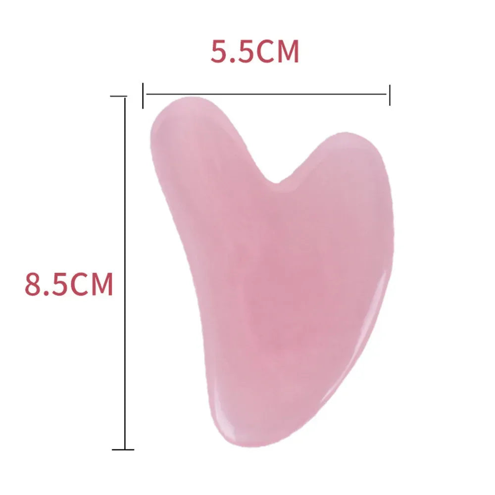 Pink Resin Jade Roller And Gua Sha Facial Massage Set - Omega Lifestyles