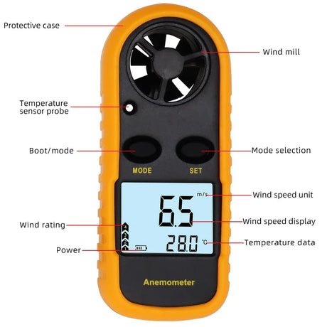 Digital Mini Air Velocity Wind Speed Meter Anemometer - Omega Lifestyles