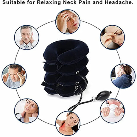 Inflatable 4-Layer Air Cervical Traction Neck Massager - Omega Lifestyles