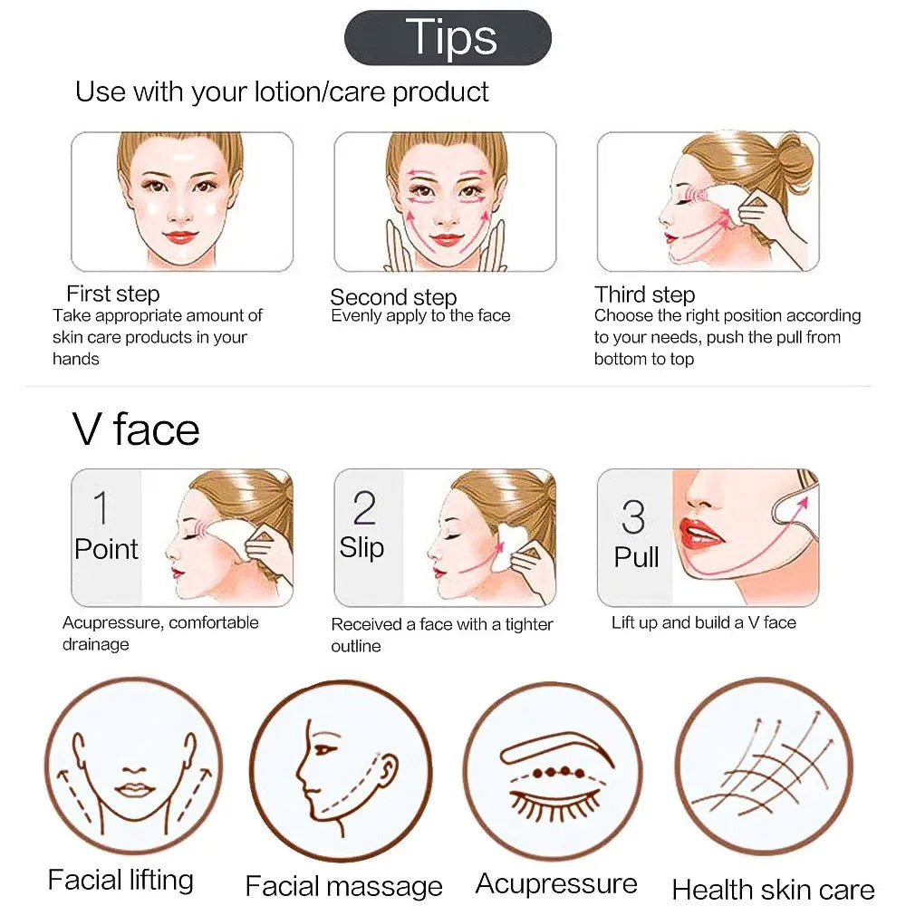 Pink Resin Jade Roller And Gua Sha Facial Massage Set - Omega Lifestyles