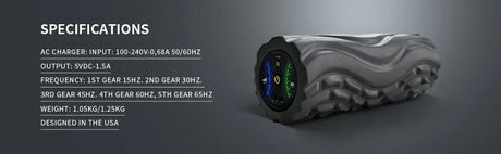 Electric Rechargeable Vibrating Foam Roller Deep Tissue Massager - Omega Lifestyles