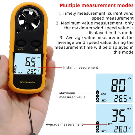 Digital Mini Air Velocity Wind Speed Meter Anemometer - Omega Lifestyles
