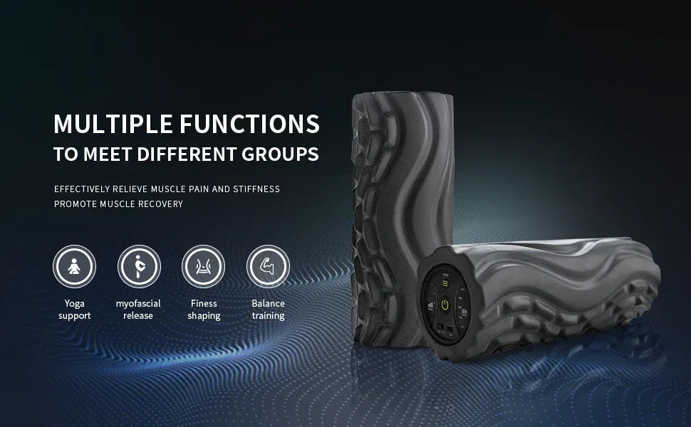 Electric Rechargeable Vibrating Foam Roller Deep Tissue Massager - Omega Lifestyles