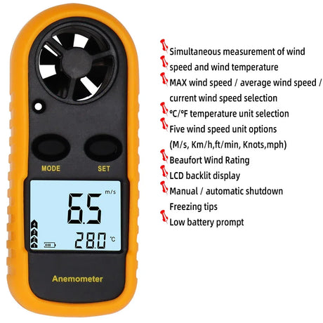 Digital Mini Air Velocity Wind Speed Meter Anemometer - Omega Lifestyles