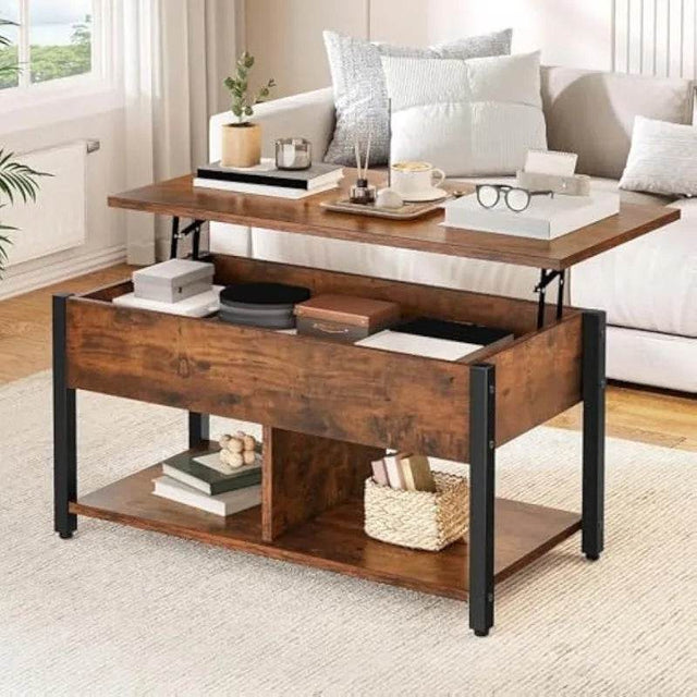 Rustic Brown Lift Top Coffee Table - Omega Lifestyles