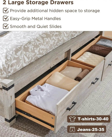 Farmhouse Rustic Wood Bed Frame - Omega Lifestyles