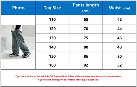Kids Cotton Polyester Blend Straight Leg Jeans - Omega Lifestyles