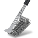 Stainless Steel Grill Brush With Scraper And Scrubber