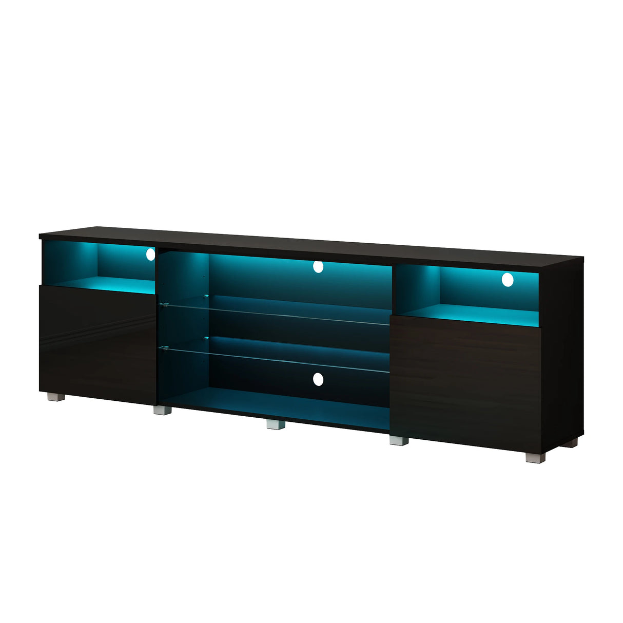 Modern High Gloss LED TV Stand With Storage Cabinet