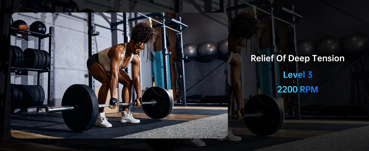 4-Head Deep Tissue Massage Gun with 3 Speed Levels - Omega Lifestyles