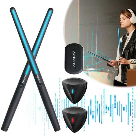 Portable Bluetooth Air Drum Set With Foot Sensor - Omega Lifestyles