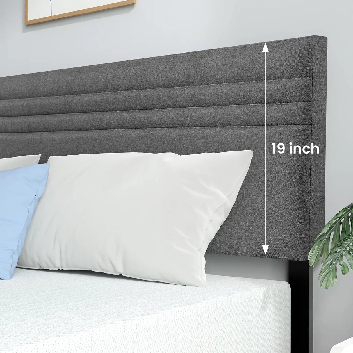 Queen Upholstered Linen Platform Bed Frame With Storage