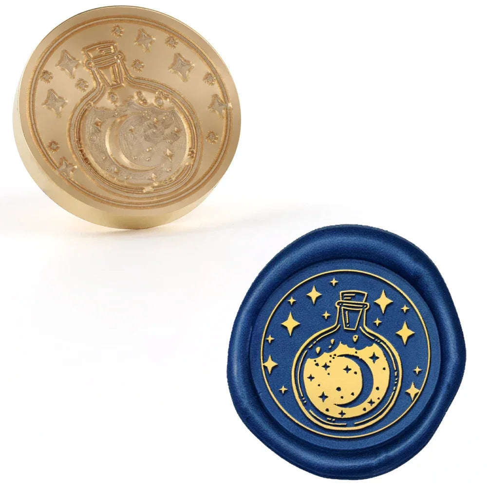 Brass Wax Seal Stamp With Removable Wooden Handle - Omega Lifestyles
