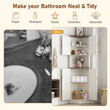 67.5-Inch Farmhouse Corner Cabinet With Adjustable Shelves