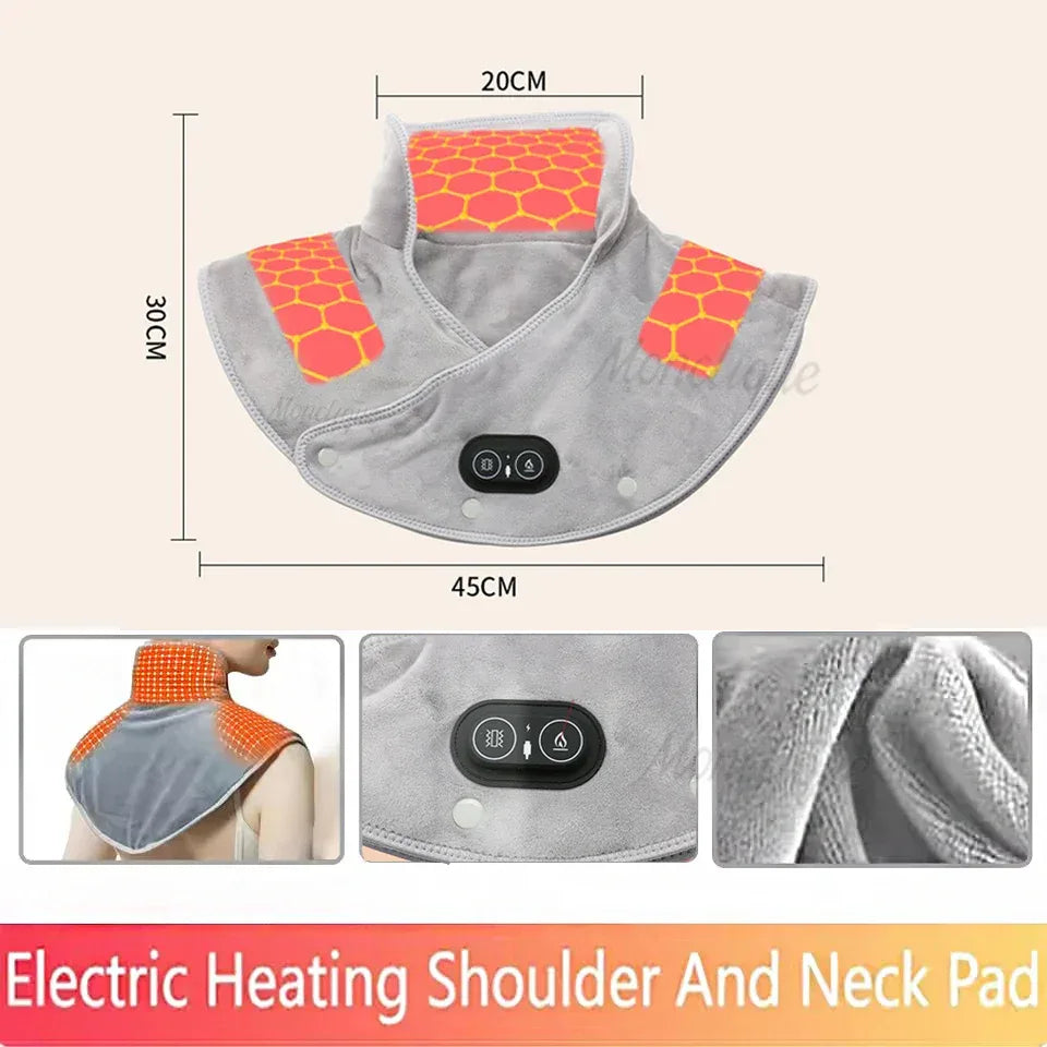 Electric Heated Neck Shoulder Wrap Plush Heating Pad - Omega Lifestyles