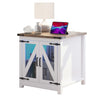 24-Inch Farmhouse Industrial End Table With Charging Station