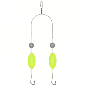 Set Of 10 Steel Alloy Double Reverse Fishing Hooks Rig - Omega Lifestyles