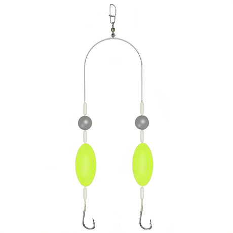 Set Of 10 Steel Alloy Double Reverse Fishing Hooks Rig - Omega Lifestyles