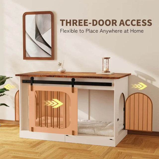 Farmhouse Style Large Indoor Dog Kennel Furniture - Omega Lifestyles