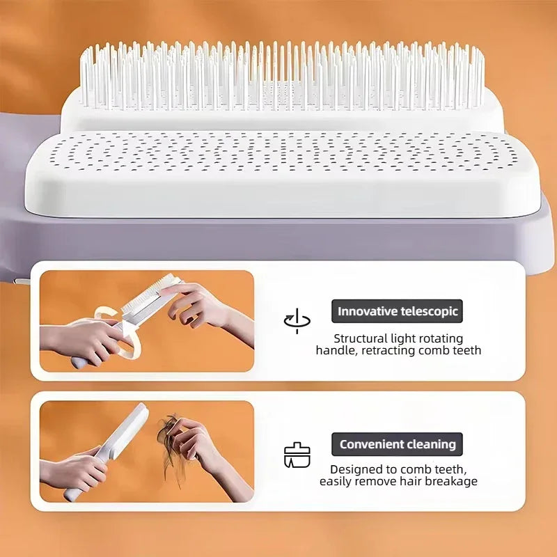 Rotatable Self-Cleaning Telescopic Airbag Hair Comb - Omega Lifestyles