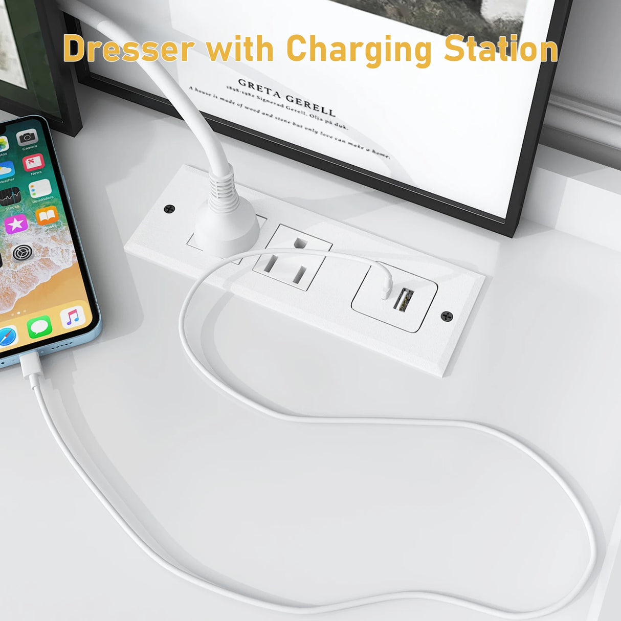 Modern 9-Drawer Wooden Dresser With LED Light