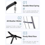 Ergonomic Wicker Hanging Egg Chair with Cushion - Omega Lifestyles