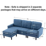 Convertible Modern Linen Fabric L-Shaped Sectional Sofa - Omega Lifestyles