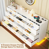 Modern 12-Drawer Dresser With Built-In Charging Station
