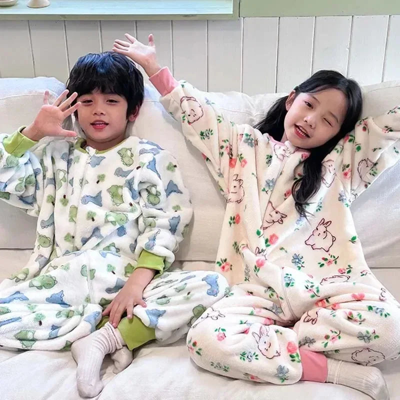 Cartoon Flannel Fleece Warm Winter Kids Pajamas - Omega Lifestyles