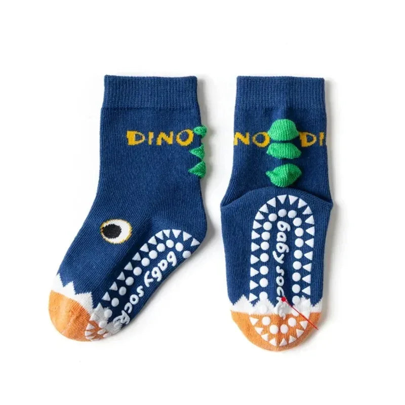 Children’s Cotton Non-Slip Cartoon Knit Socks - Omega Lifestyles