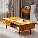 Mid-Century Modern Solid Wood Coffee Table - Omega Lifestyles