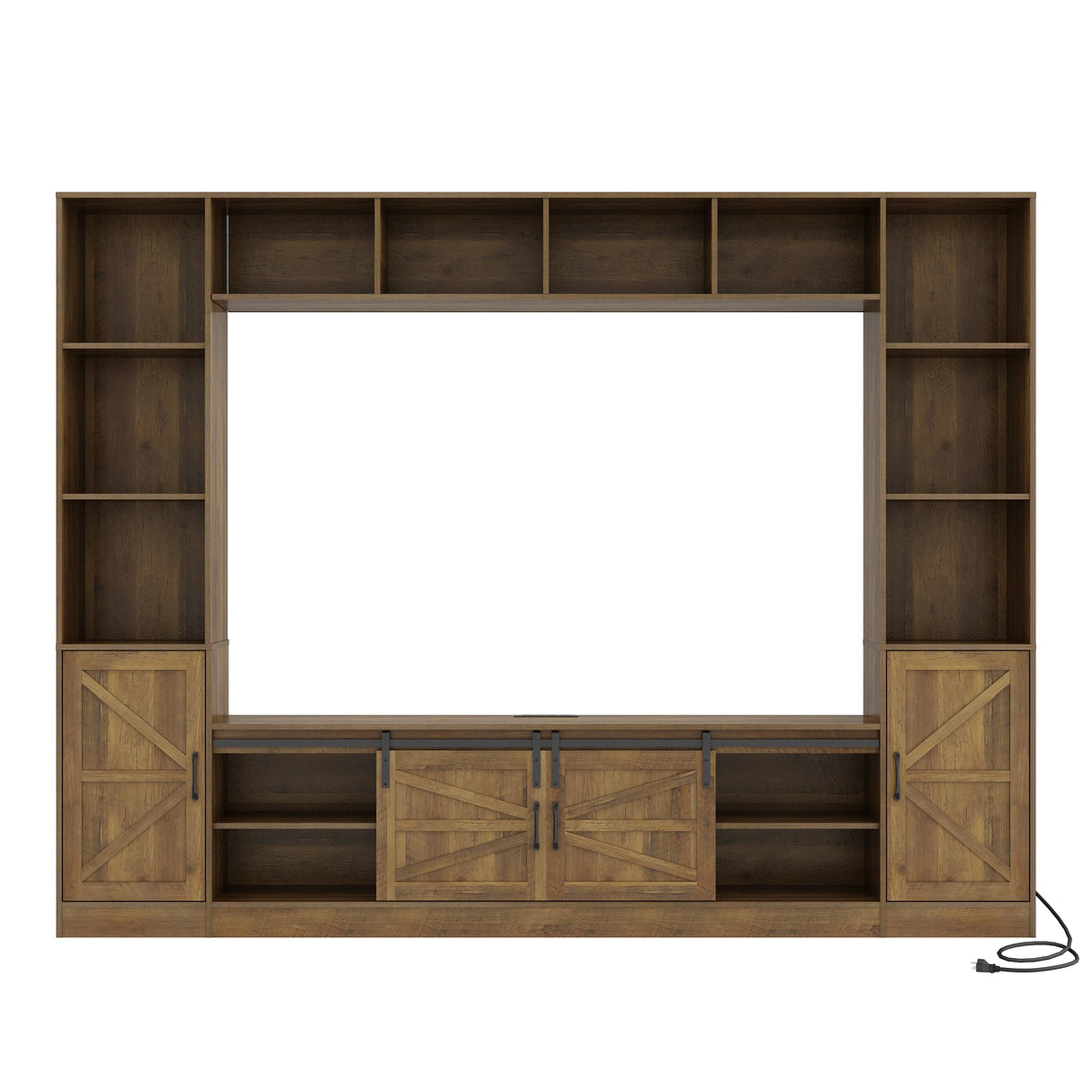 Modern 4-Piece Wall Unit TV Stand With Bookshelves