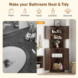 Farmhouse 67-Inch Tall Corner Storage Cabinet