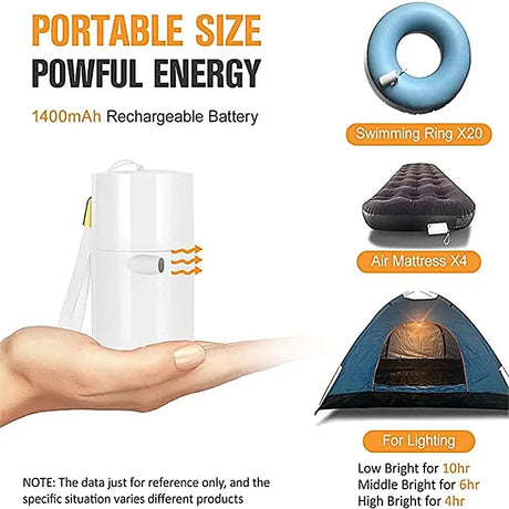 Ultralight Waterproof USB Charging Air Pump Light - Omega Lifestyles