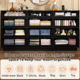 Modern 12 Drawer Dresser With Built-In Charging Station