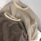 Children’s Striped Cotton Polyester Long Sleeve Tee - Omega Lifestyles
