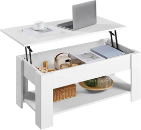 Lift-Top Coffee Table with Storage Shelf - Omega Lifestyles