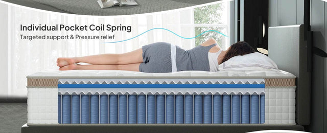 Medium Gel-Infused Hybrid Memory Foam Mattress - Omega Lifestyles