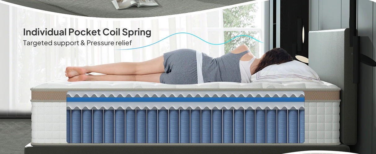 Medium 14-Inch Gel Memory Foam Pocket Spring Hybrid Mattress