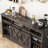 Farmhouse LED Wood Sliding Barn Door TV Stand