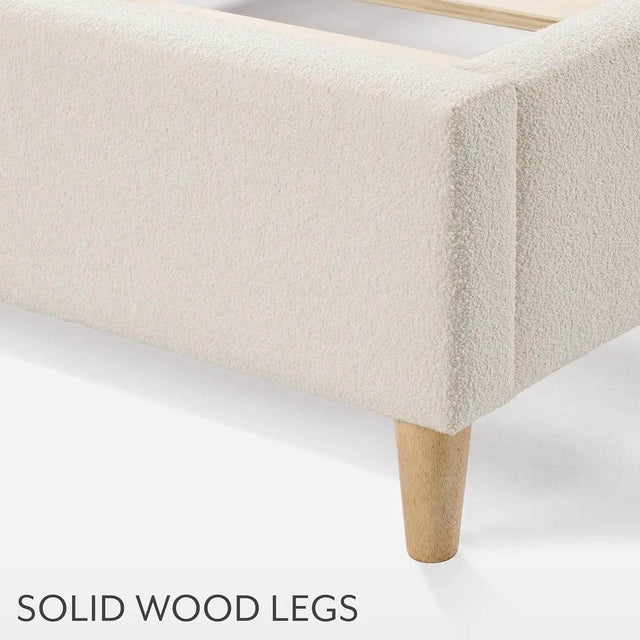 Boucle Upholstered Platform Bed Frame - Omega Lifestyles