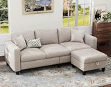Modern Convertible L Shaped Sectional Sofa - Omega Lifestyles