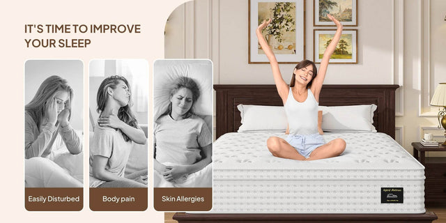 Medium 14-Inch Hybrid Gel Memory Foam Mattress - Omega Lifestyles