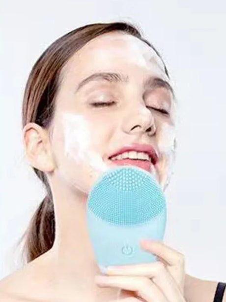 Silicone Electric Facial Cleanser Ultrasonic Massager Brush - Omega Lifestyles