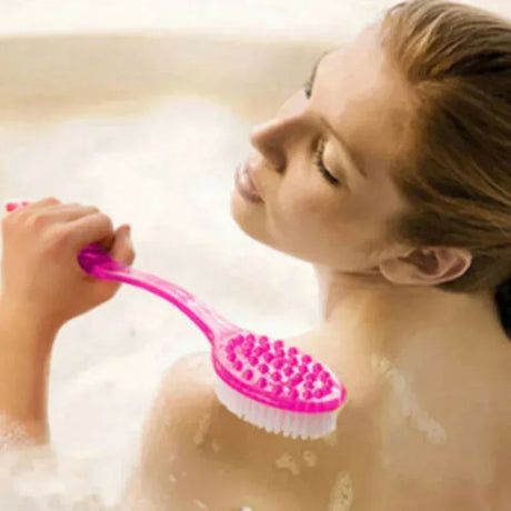 Long Handle Soft Bristle Bath Body Massage Brush - Omega Lifestyles